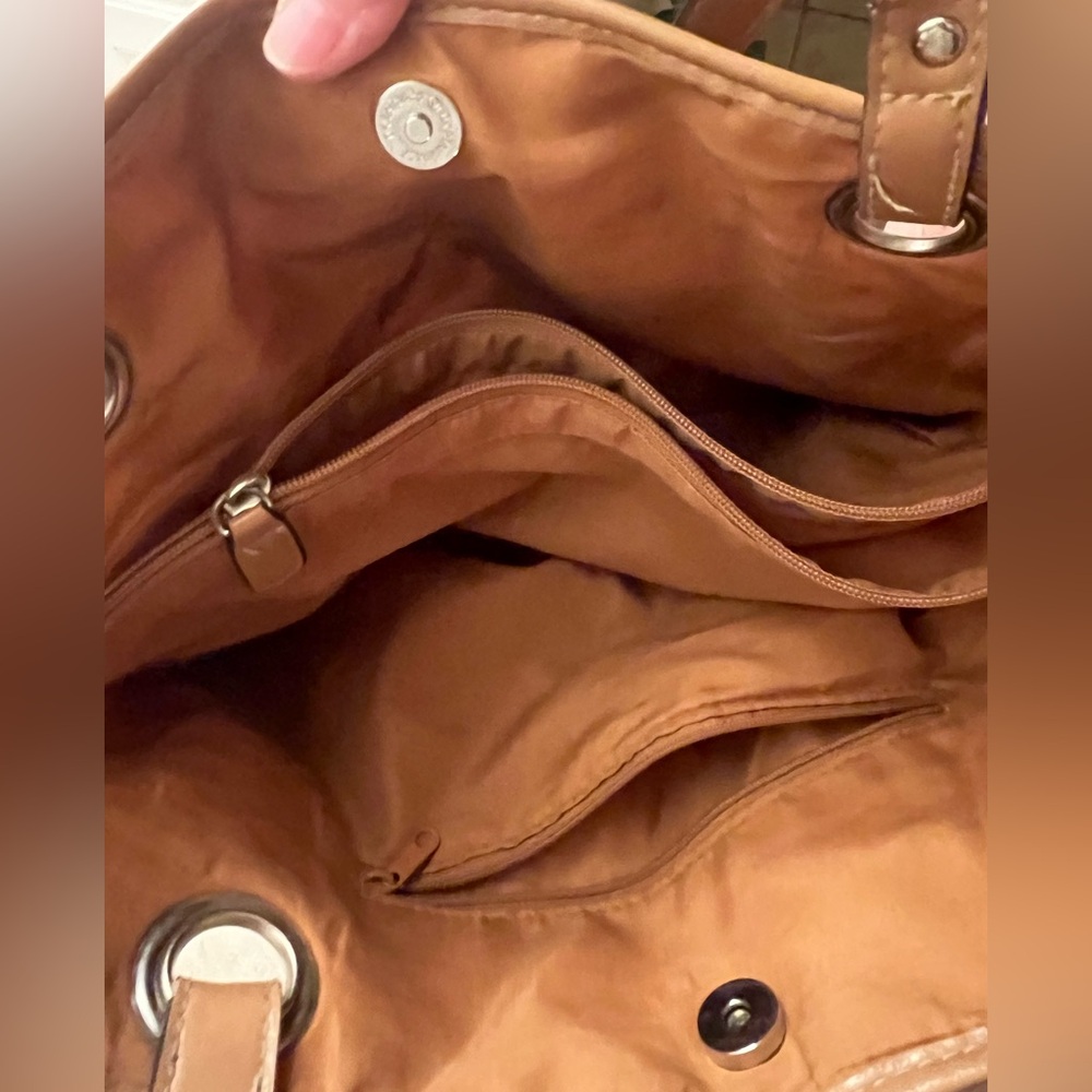 Floral Tote Bag with Tan Accents - Picture 3 of 3